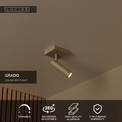 Lucide GRADO - Ceiling spotlight - 1xGU10 (MR11) - Taupe